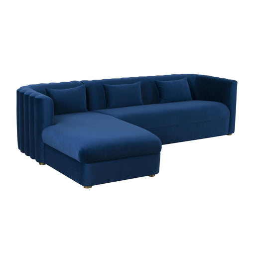 Callie Navy Velvet Sectional - LAF image