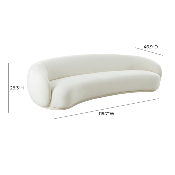 KENDALL CREAM VELVET 120″ SOFA