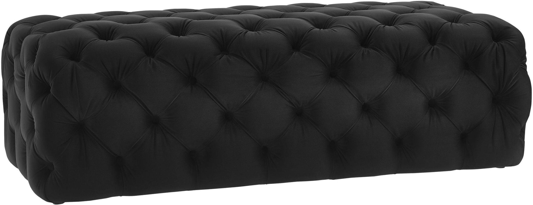 Kaylee Black Velvet Ottoman image