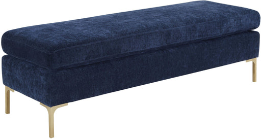 Delilah Navy Textured Velvet Bench image