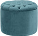 Queen Sea Blue Velvet Storage Ottoman image