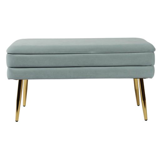 Ziva Sea Blue Velvet Storage Bench image