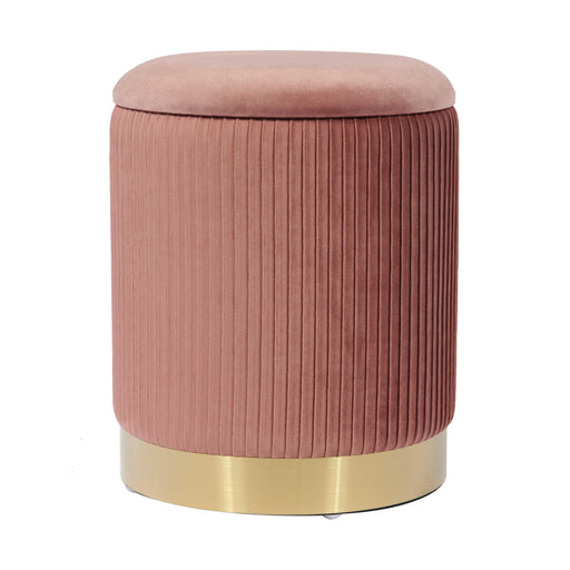 Zoe Blush Velvet Storage Ottoman image