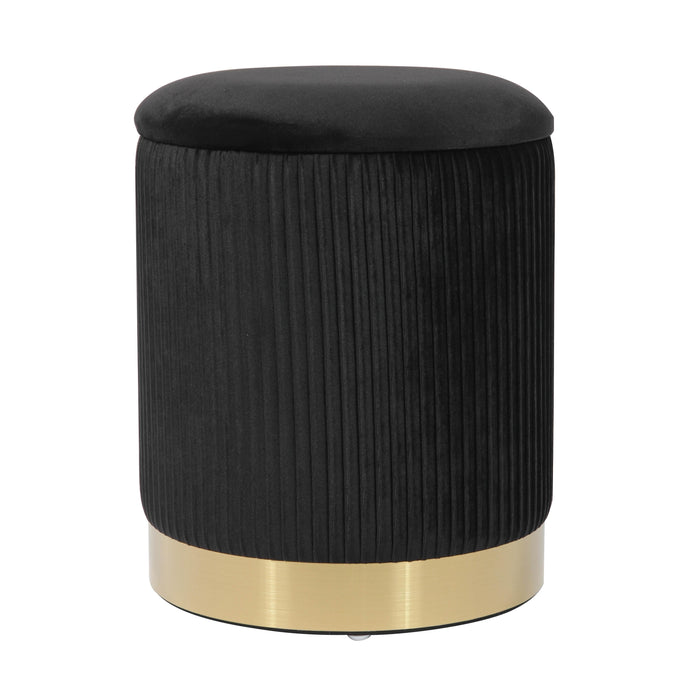 Zoe Black Velvet Storage Ottoman image