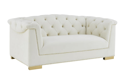 Farah Cream Velvet Loveseat image