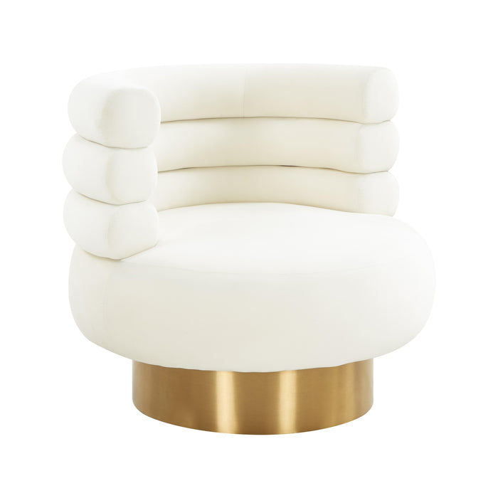 Naomi Cream Velvet Swivel Chair image