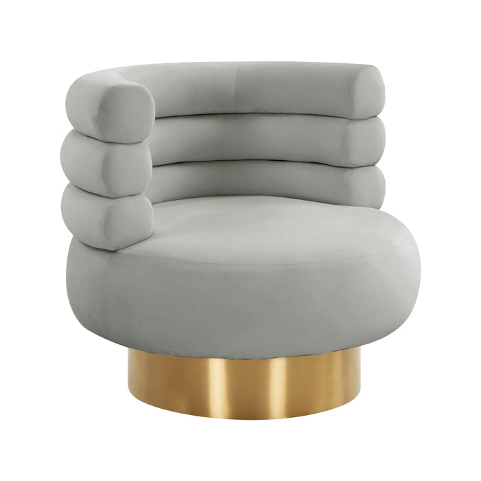 Naomi Grey Velvet Swivel Chair image