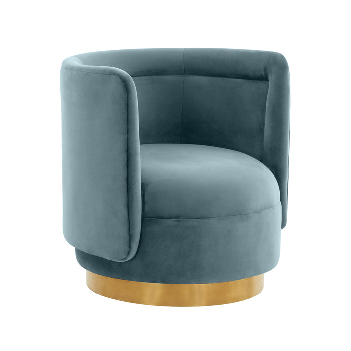 Remy Bluestone Velvet Swivel Chair image