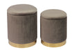 Channeled Grey Velvet Storage Ottomans - Set of 2 image