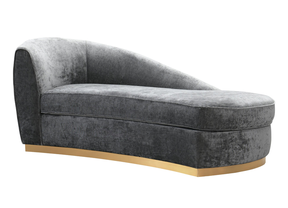 Adele Grey Slub Velvet Chaise image