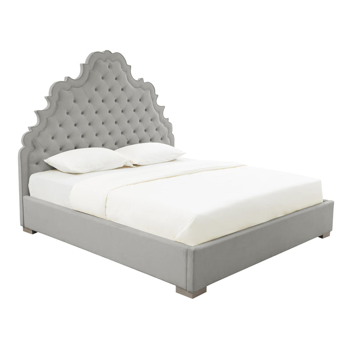 Carolina Grey Velvet Bed in Queen image