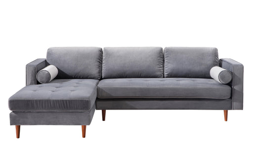 Como Grey Velvet Sectional LAF image