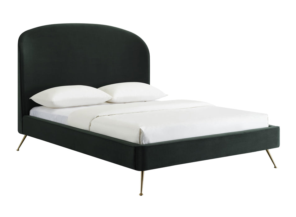 Vivi Forest Green Velvet Bed in Queen image