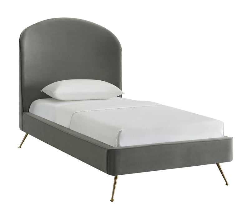 Vivi Grey Velvet Bed in Twin image