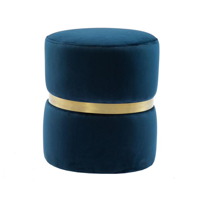 Yamma Navy Velvet Ottoman image