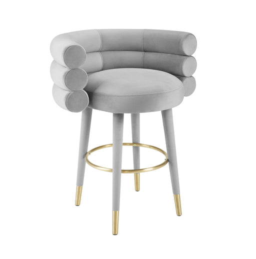 Betty Grey Velvet Counter Stool image