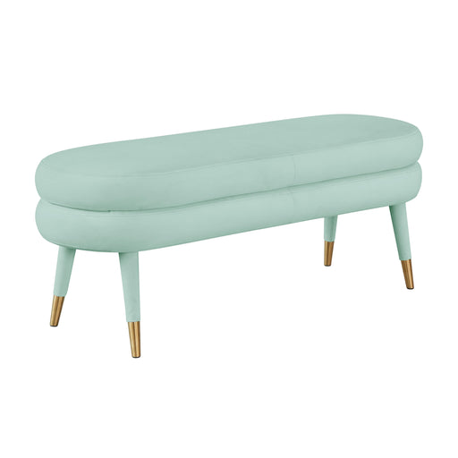 Betty Sea Foam Green Velvet Bench image