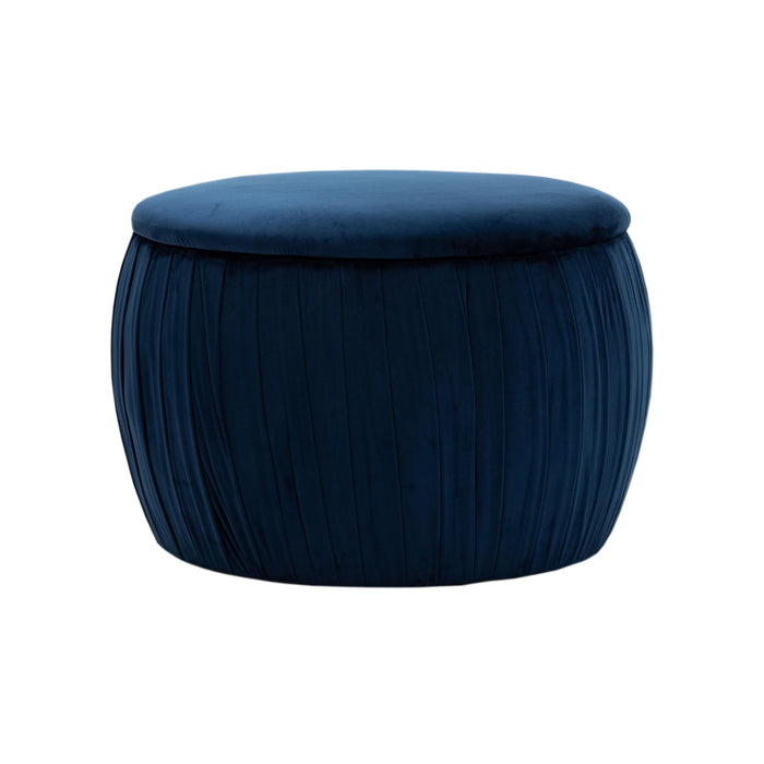 Fleur Navy Velvet Storage Ottoman image