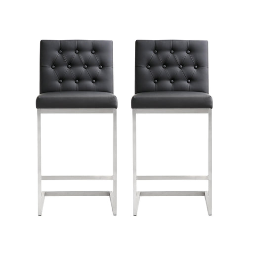 Helsinki Black Stainless Steel Counter Stool - Set of 2 image