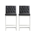 Helsinki Black Stainless Steel Counter Stool  - Set of 2 image