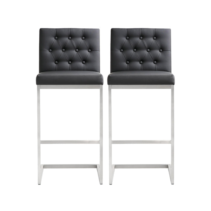 Helsinki Black Stainless Steel Barstool - Set of 2 image