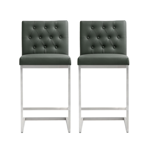 Helsinki Grey Stainless Steel Counter Stool - Set of 2 image