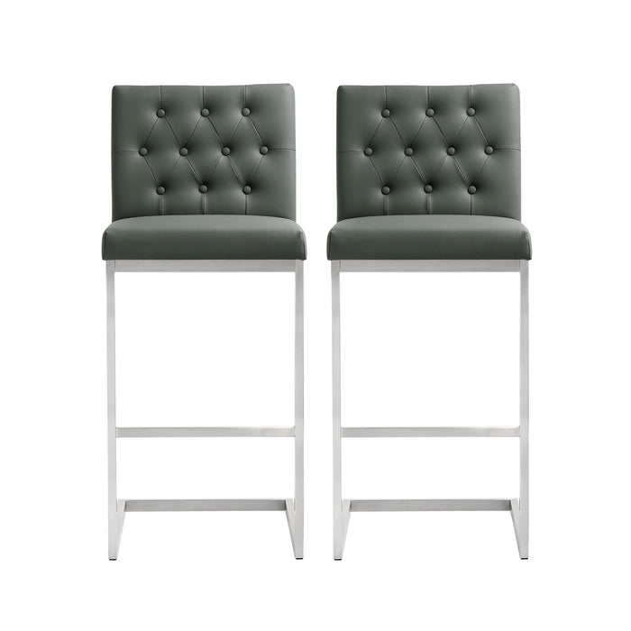 Helsinki Grey Stainless Steel Barstool  - Set of 2 image