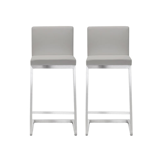 Parma Light Grey Stainless Steel Counter Stool Set of 2 image