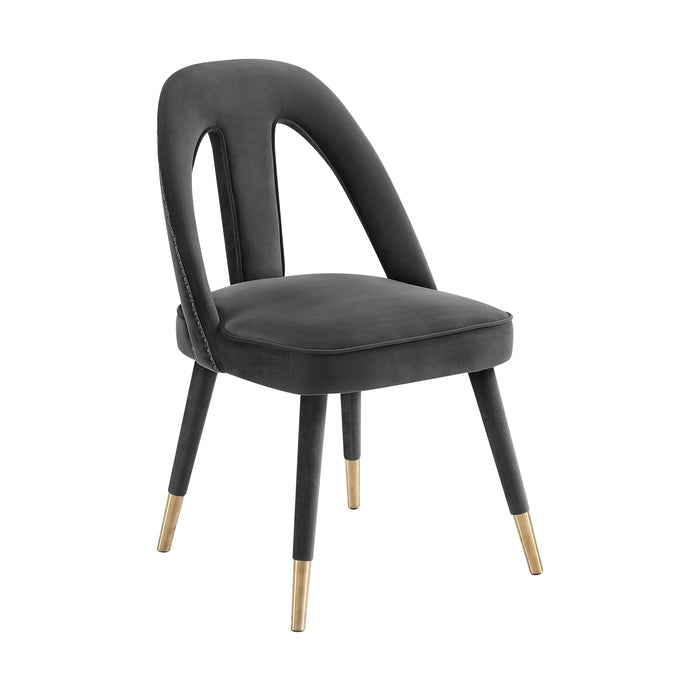 Petra Dark Grey Velvet Side Chair image