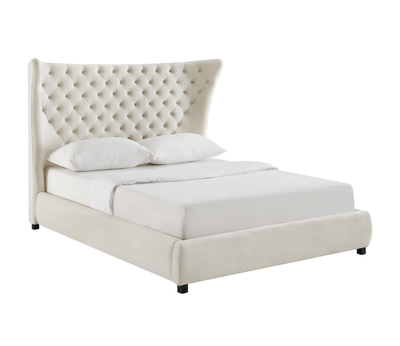 Sassy Cream Velvet King Bed image