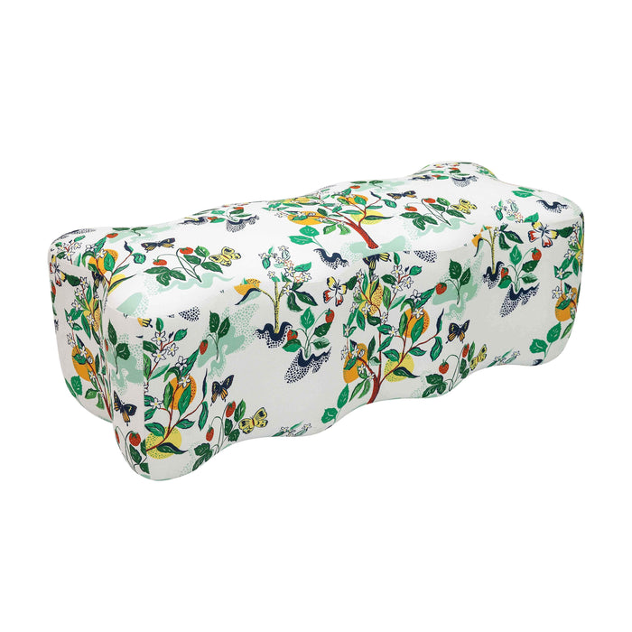 Archie Upholstered Bench in Citrus Garden Print