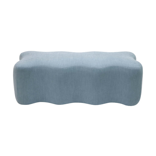 Archie Upholstered Bench in Faded Blue Linen image