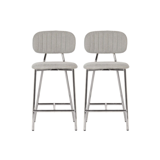 Ariana Grey Counter Stool - Silver Legs Set of 2 image