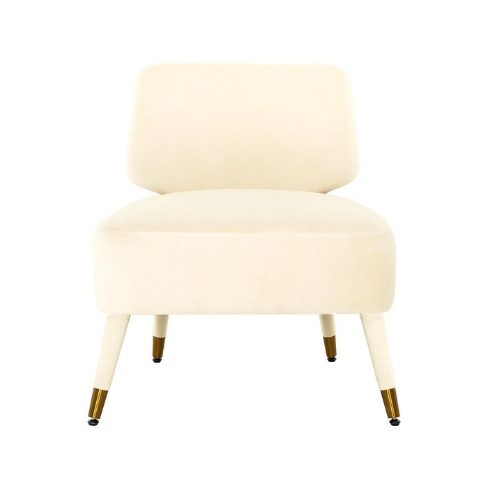 Athena Cream Velvet Accent Chair