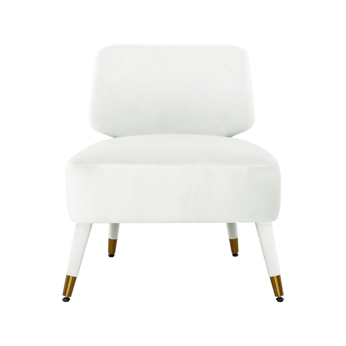 Athena Light Grey Velvet Accent Chair