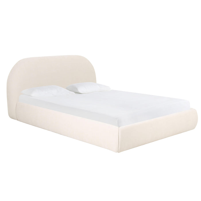 Bara Cream Textured Velvet Queen Bed image