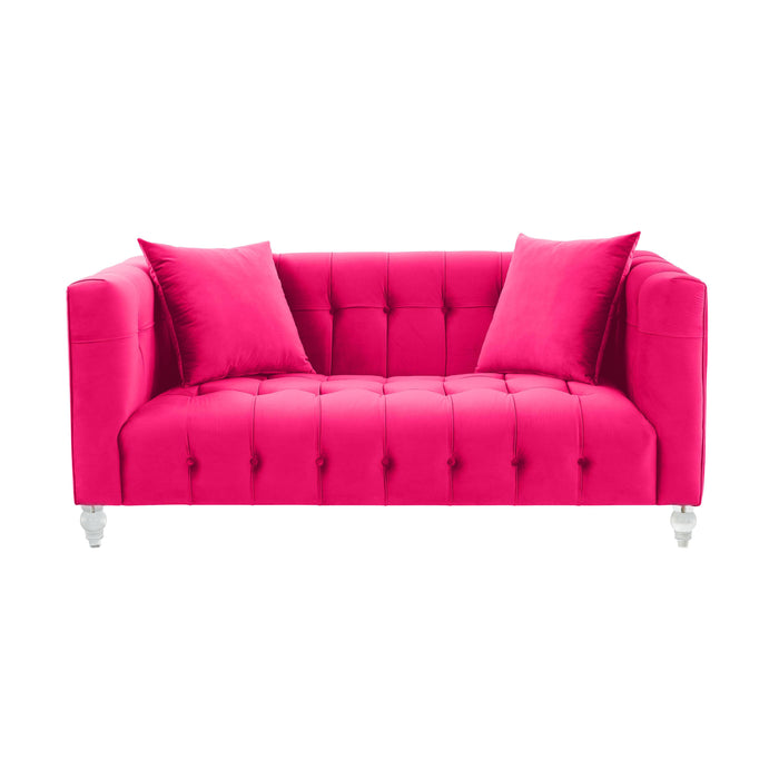 Bea Hot Pink Velvet Loveseat