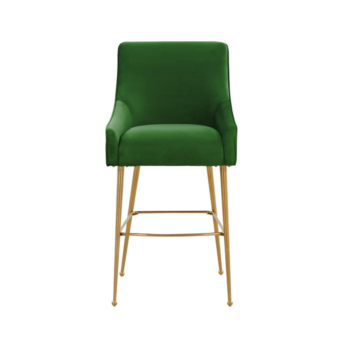 Beatrix Green Velvet Counter Stool - Gold Legs