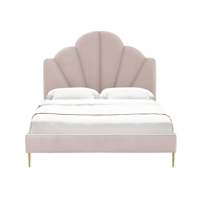 Bianca Blush Velvet Bed in Full