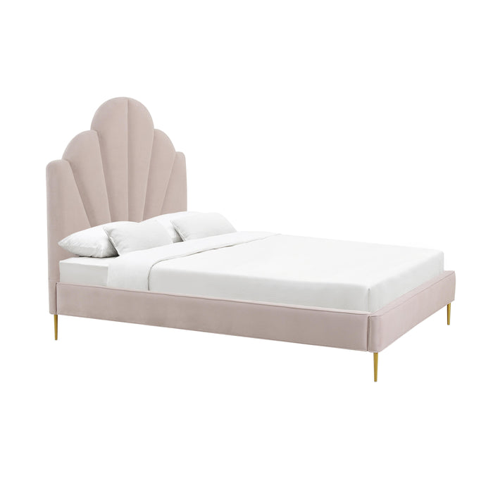 Bianca Blush Velvet Bed in Queen