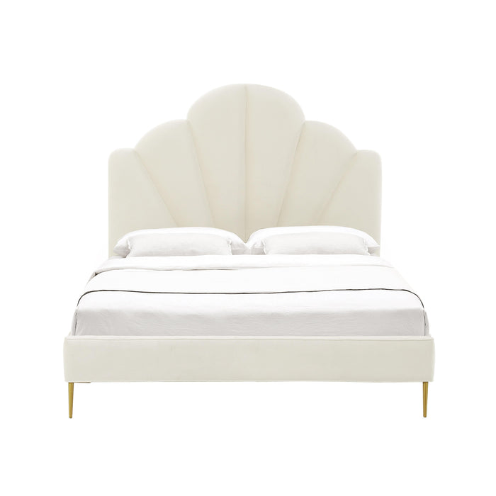 Bianca Cream Velvet Bed in King