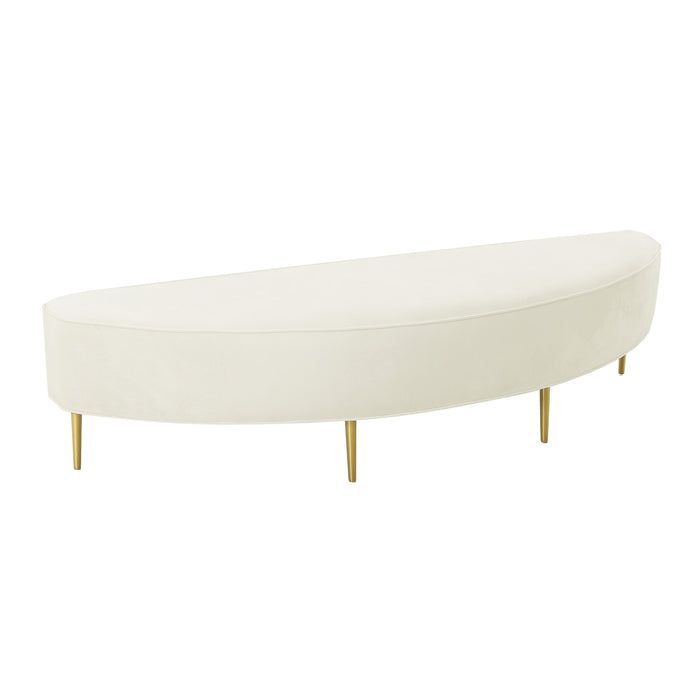 Bianca Cream Velvet Queen Bench image