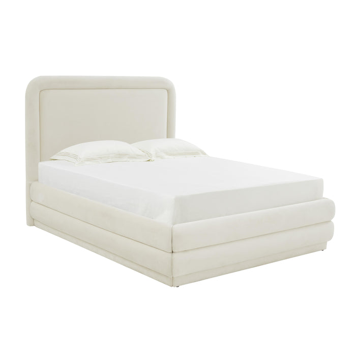 Briella Cream Velvet Bed in Full image