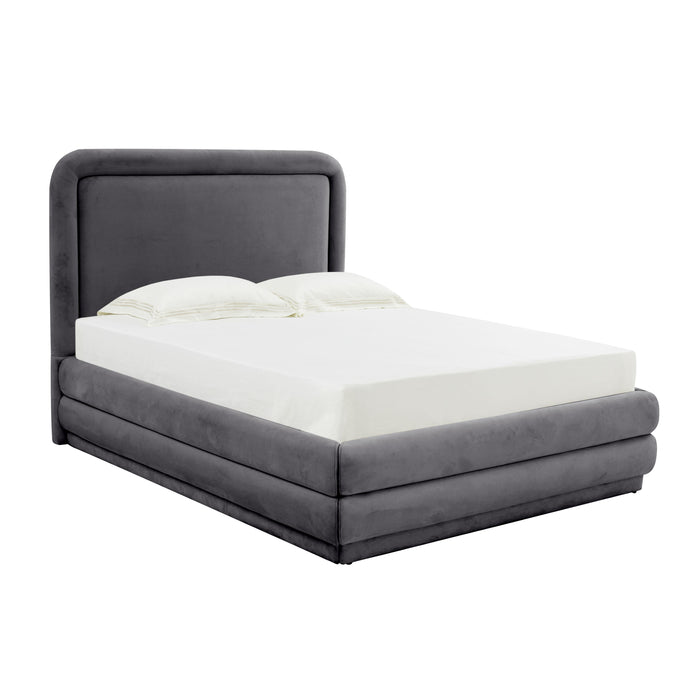 Briella Dark Grey Velvet Bed in Full image