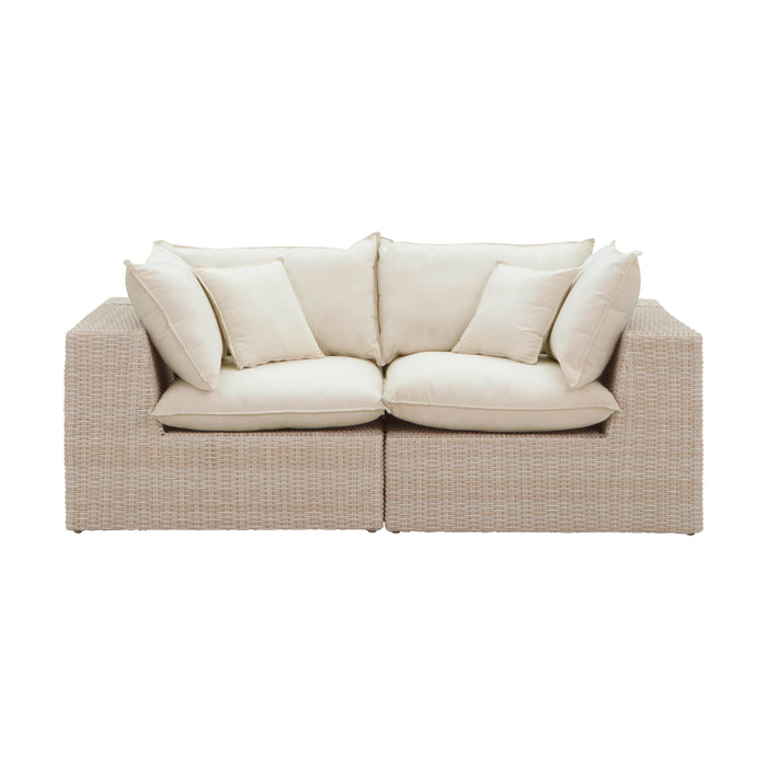 Cali Natural Wicker Outdoor Modular Loveseat