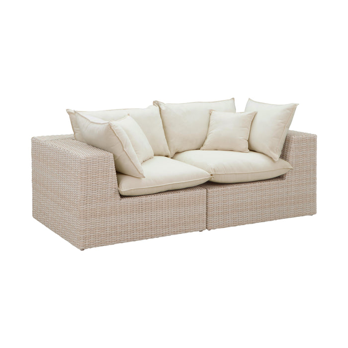 Cali Natural Wicker Outdoor Modular Loveseat image