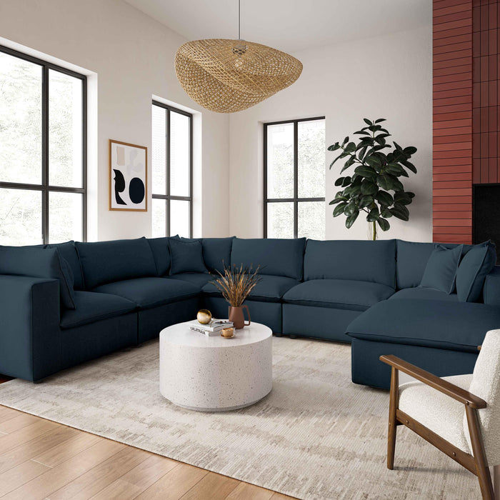 Cali Navy Modular Large Chaise Sectional