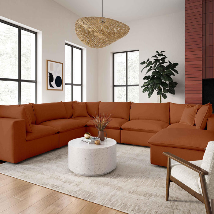 Cali Rust Modular Large Chaise Sectional