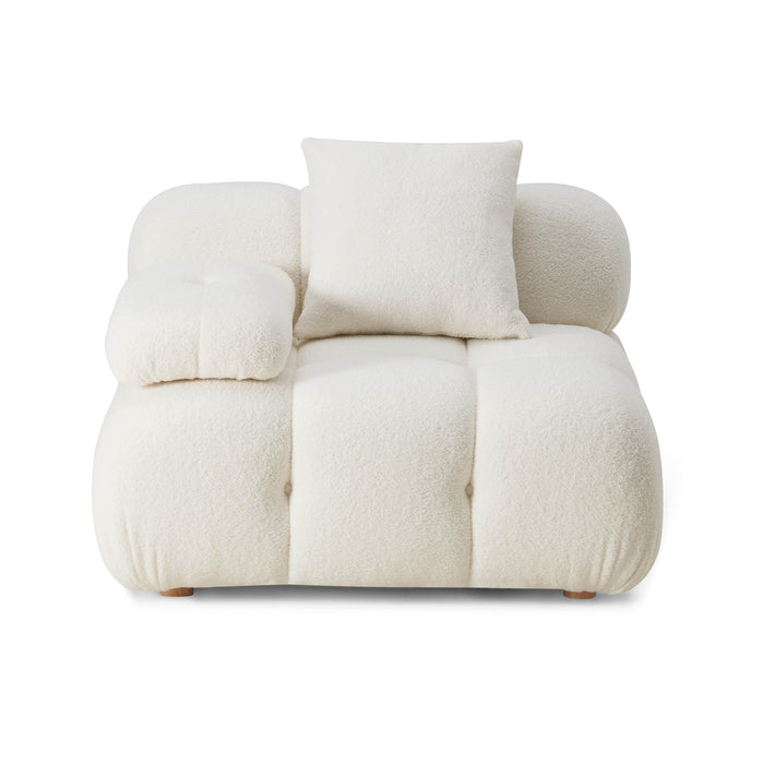 Calliope Cream Vegan Shearling Modular Corner Chair