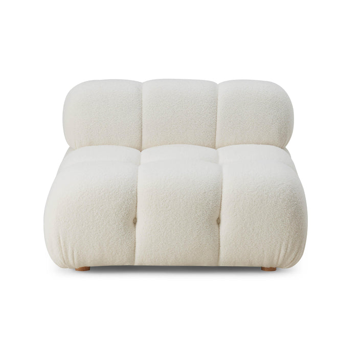 Calliope Cream Vegan Shearling Modular Armless Chair